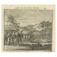 Impression ancienne de Don Pedro à Ceylan ou au Sri Lanka, 1726