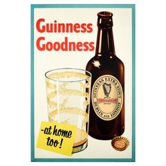 Original Vintage Advertising Poster Guinness Goodness Irish Stout Beer Alcohol