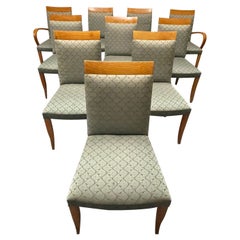 Set of 10 Dakota Jackson Cherry Dining Chairs, Mid-Century Modern,