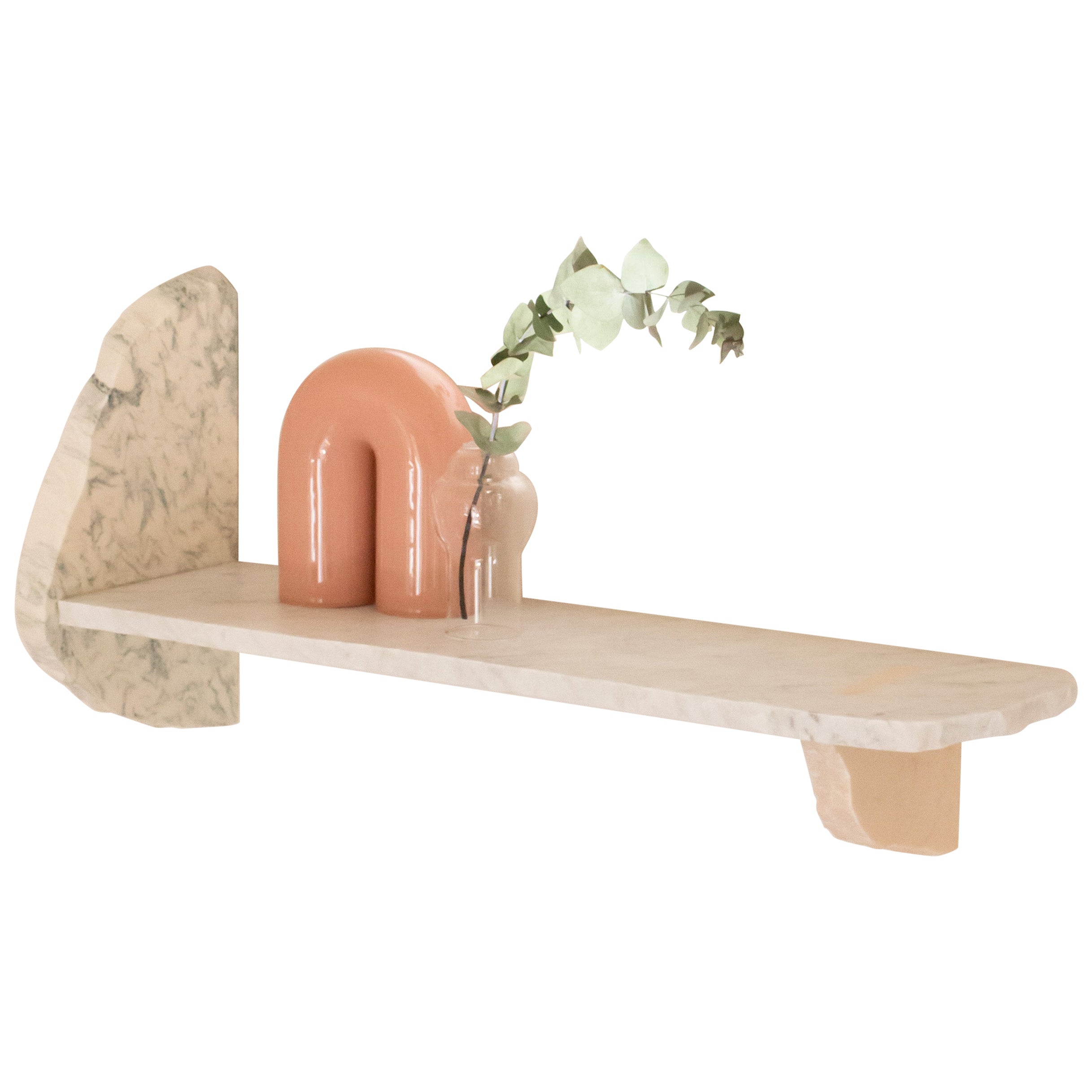 21st Century Contemporary Mixed Marble Shelf Handmade Italy by Ilaria Bianchi For Sale