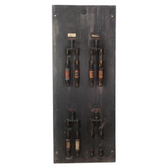 Antike Schiefer-Elektroschalttafel Hochleistungs-Kupfer-Leistungsschalter