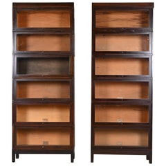 Retro Globe Wernicke Mahogany Six-Stack Barrister Bookcases, Circa 1890s