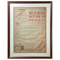 Used Framed Original Land Map Survey of Tyler Park, Jersey City Railroad