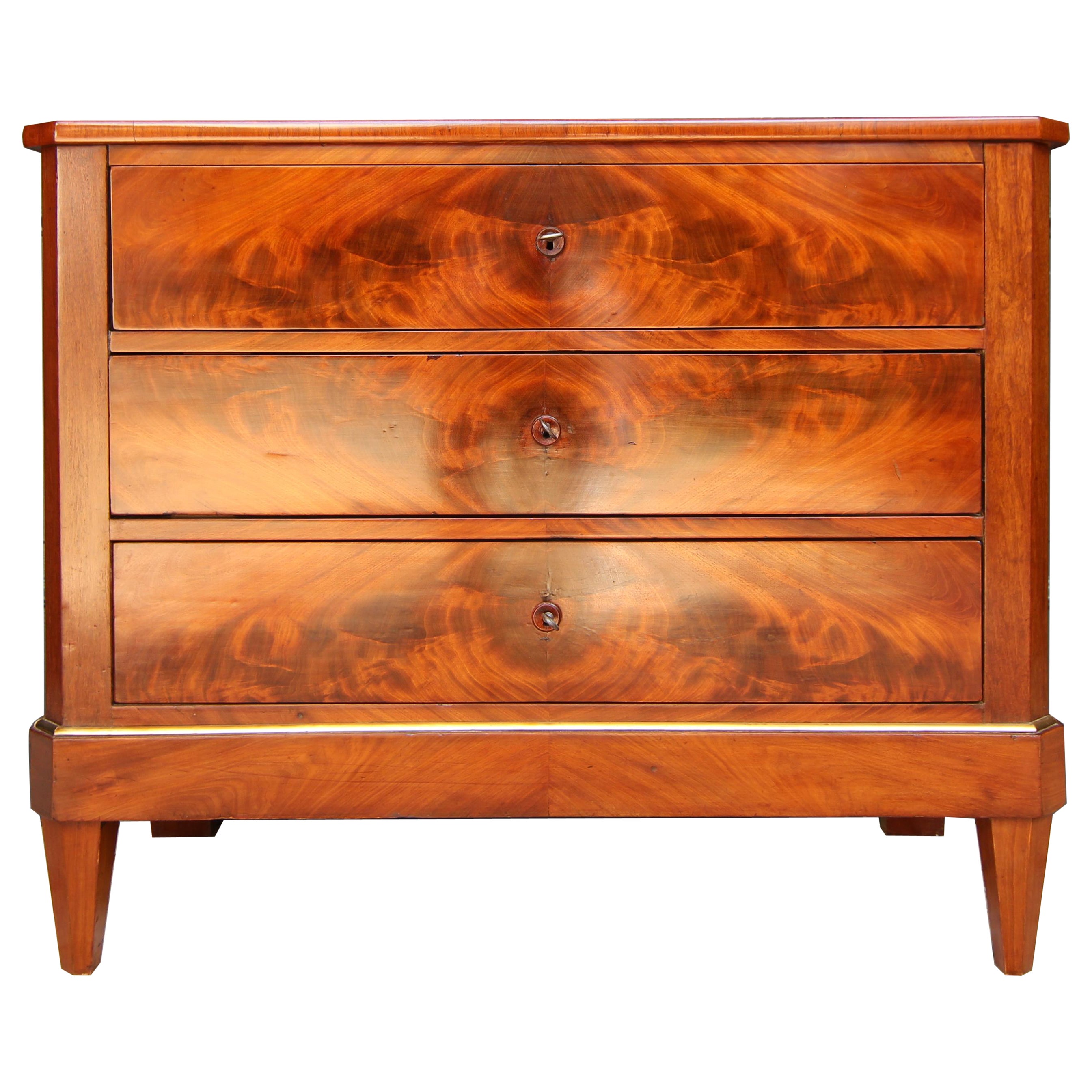 Early 20th Century Mahogany Directoire Style Chest of Drawers For Sale