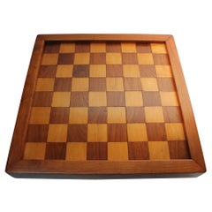 Vintage Walnut and Beech Chessboard