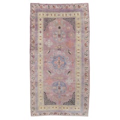 Antique Early 20th Century Handmade East Turkestan Khotan Gallery Carpet