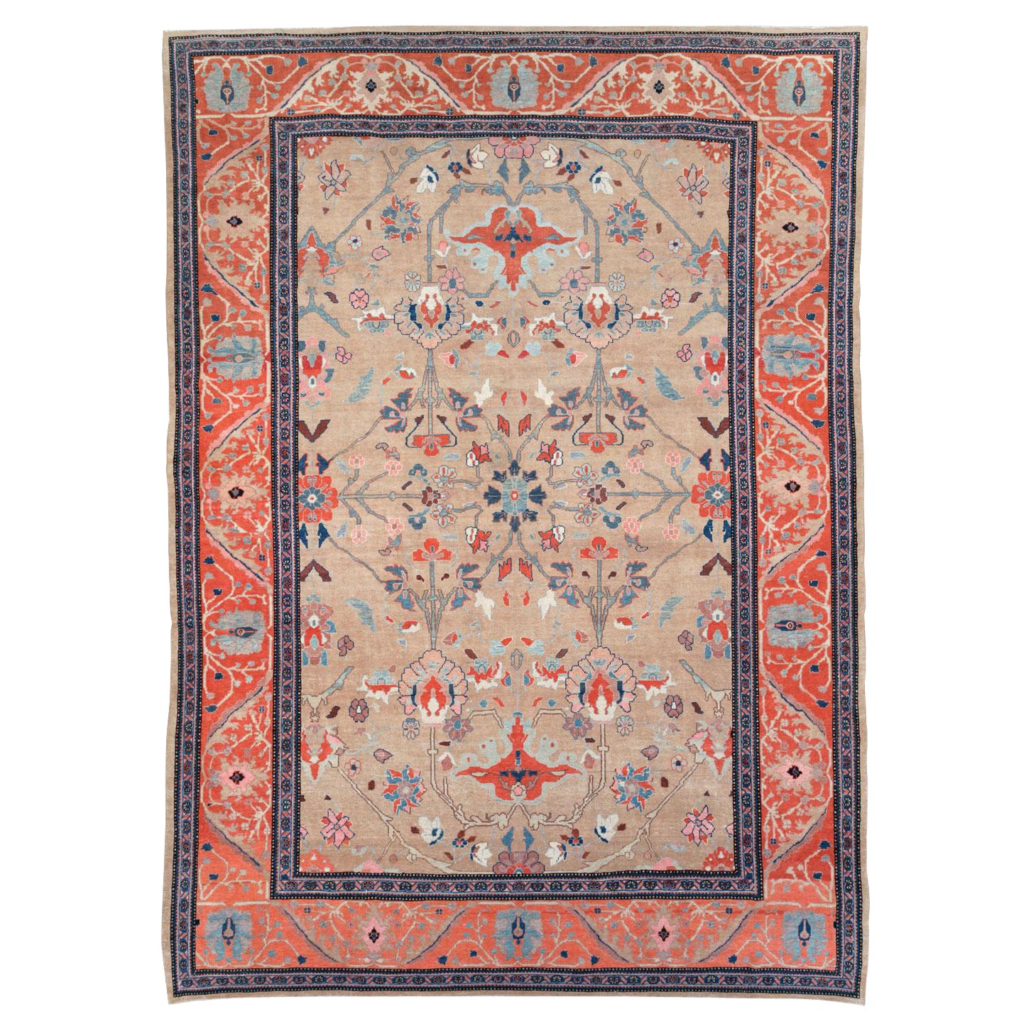 Modern Sultanabad-Style Handmade Persian Mahal Oversize Carpet For Sale