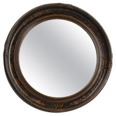 George IV Black Japanned Round Mirror in the Brighton Pavilion Taste