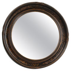 George IV Black Japanned Round Mirror in the Brighton Pavilion Taste