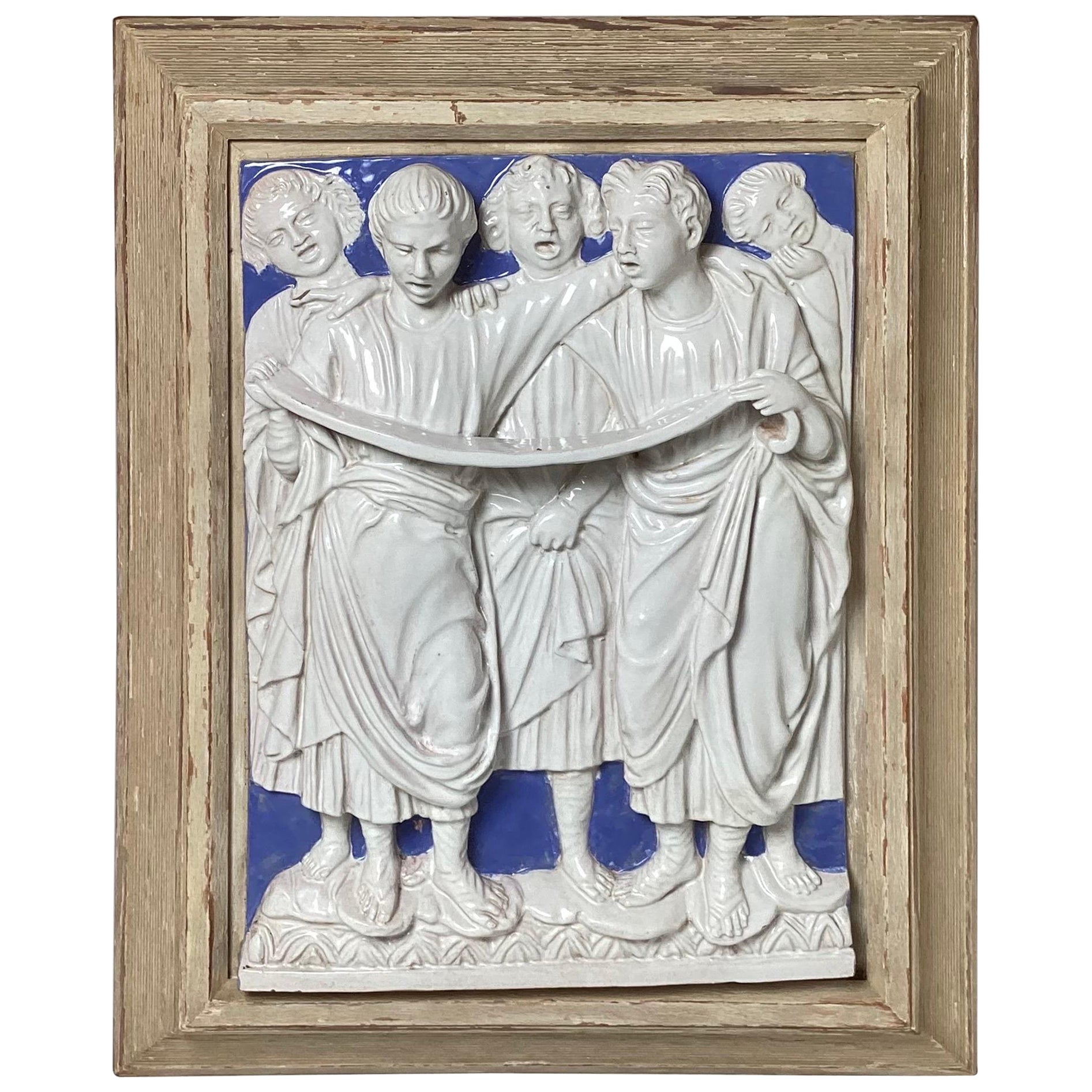 Early 20th Century Italian Faience Frieze of Singers For Sale