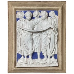 Antique Early 20th Century Italian Faience Frieze of Singers