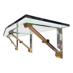 Brass and Stainless Steel Wall Shelf