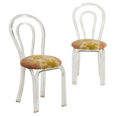 Retro Pair of Lucite Vanity/Side Chairs in the Style of Dorothy Thorpe