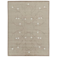 Rug & Kilim’s French Deco Style Rug in Beige-Brown and White Patterns