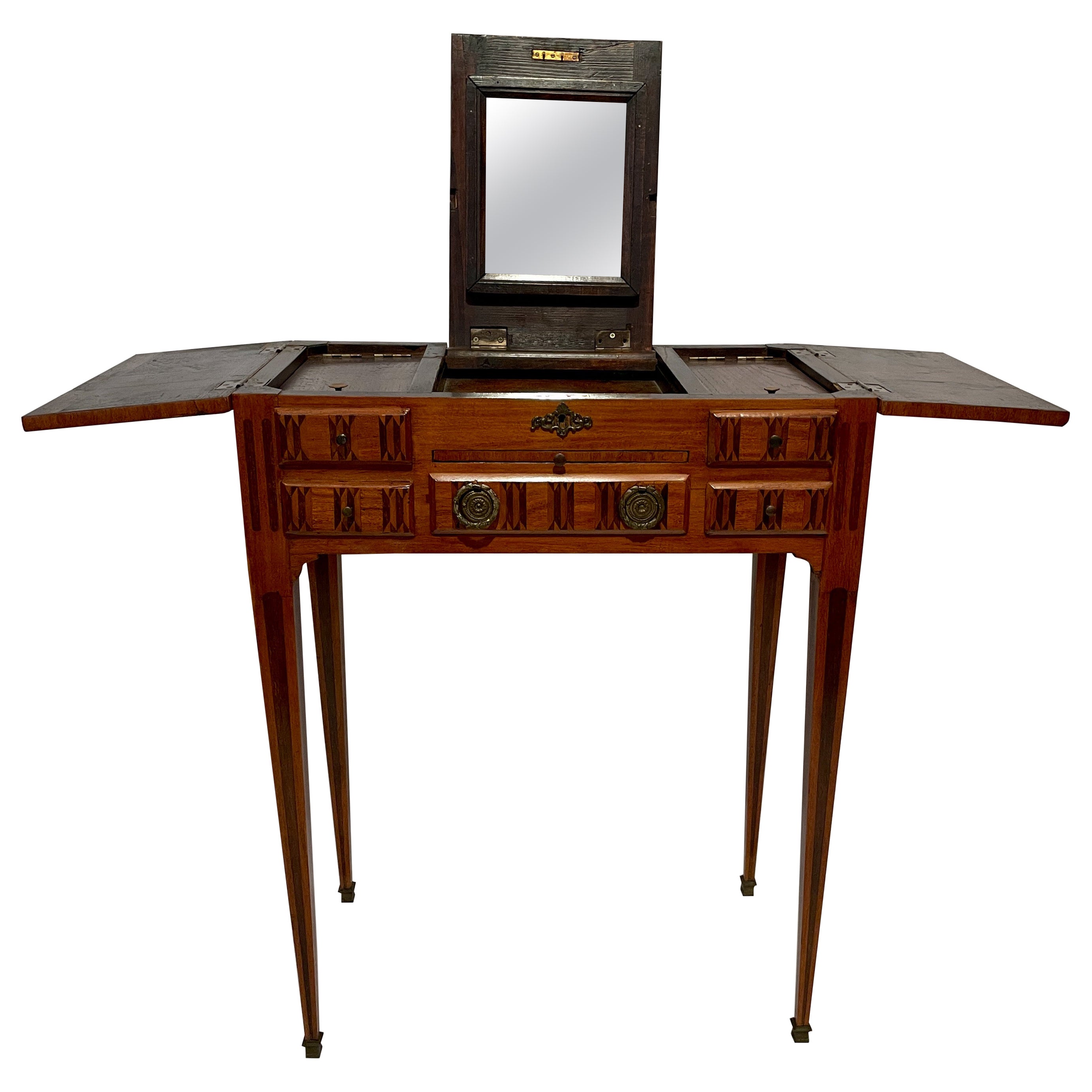 Antique French Satinwood "Poudreuse" or Lady's Dressing / Powder Table, Ca. 1860 For Sale