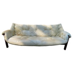 Jean Gillon Amazonas en cuir vintage chic Canapé moderne en bois de rose brésilien Italma