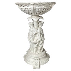 Grand bol de centre de table figuratif en porcelaine anglaise de Parian