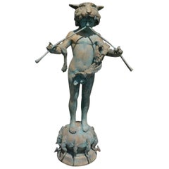 American Pan of Rohallion Bronze Fountain with Two Pipes and Fish Spouts, C 1890