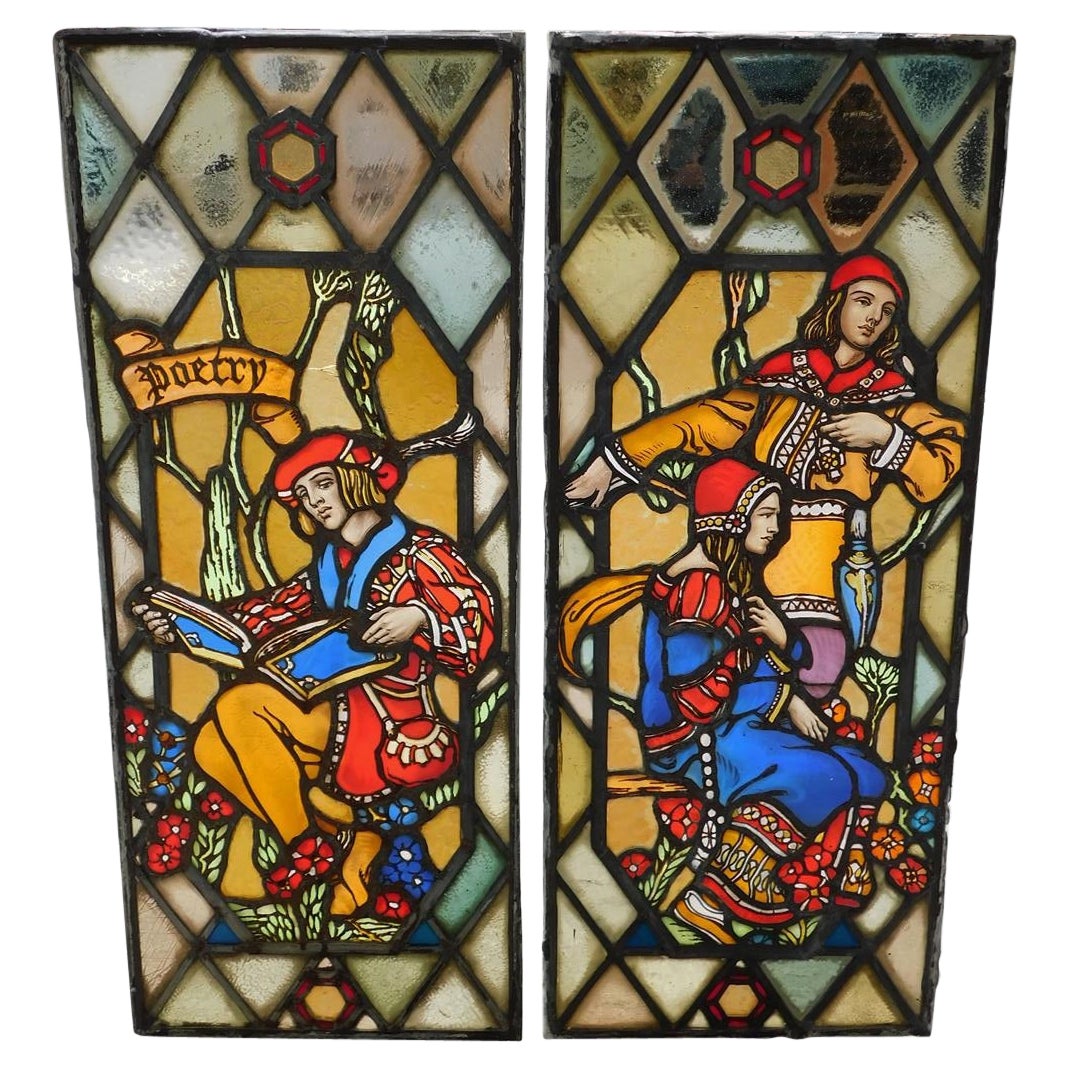 HandPainted Stained Glass Windows For Sale at 1stDibs