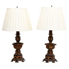 Pair of Pagoda Shaped Lamps