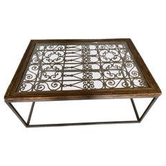 Antique Indian Iron Window Grate Coffee Table