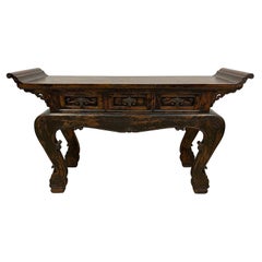 19th Century Antique Chinese Massive Carved Altar Table/Console