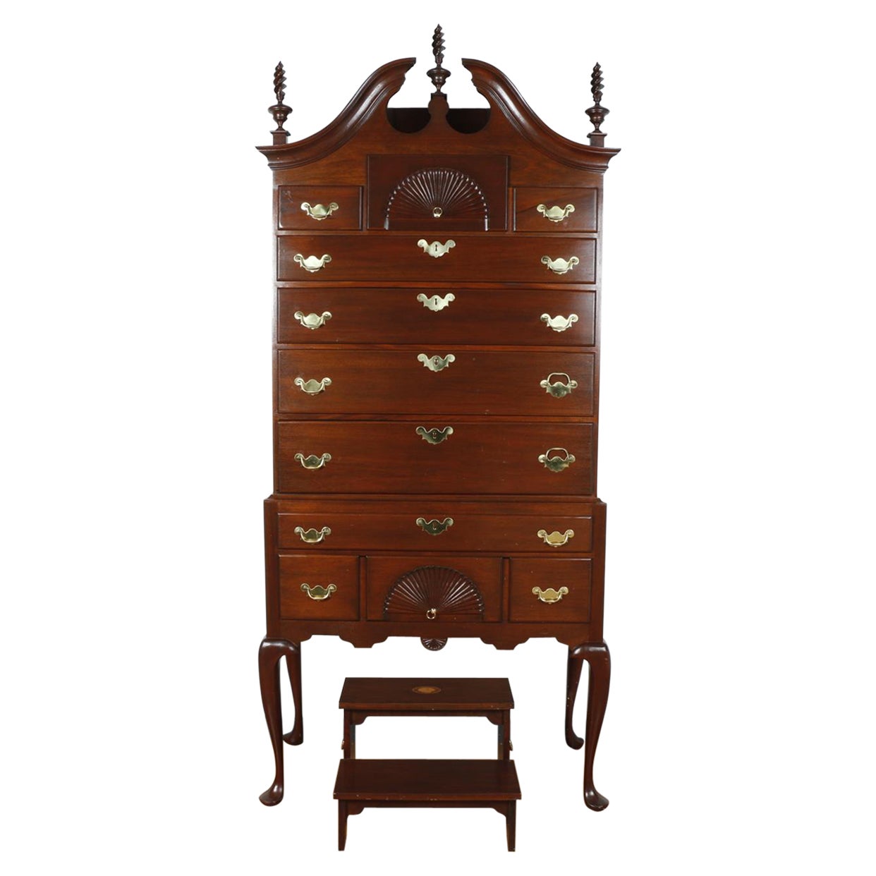 Antique Mahogany 2 Piece Cabinet For Sale