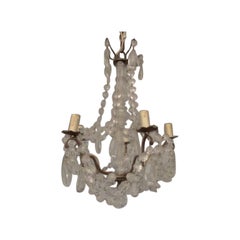 Lampadario con pendenti e ghirlande a 6 luci, circa 1900