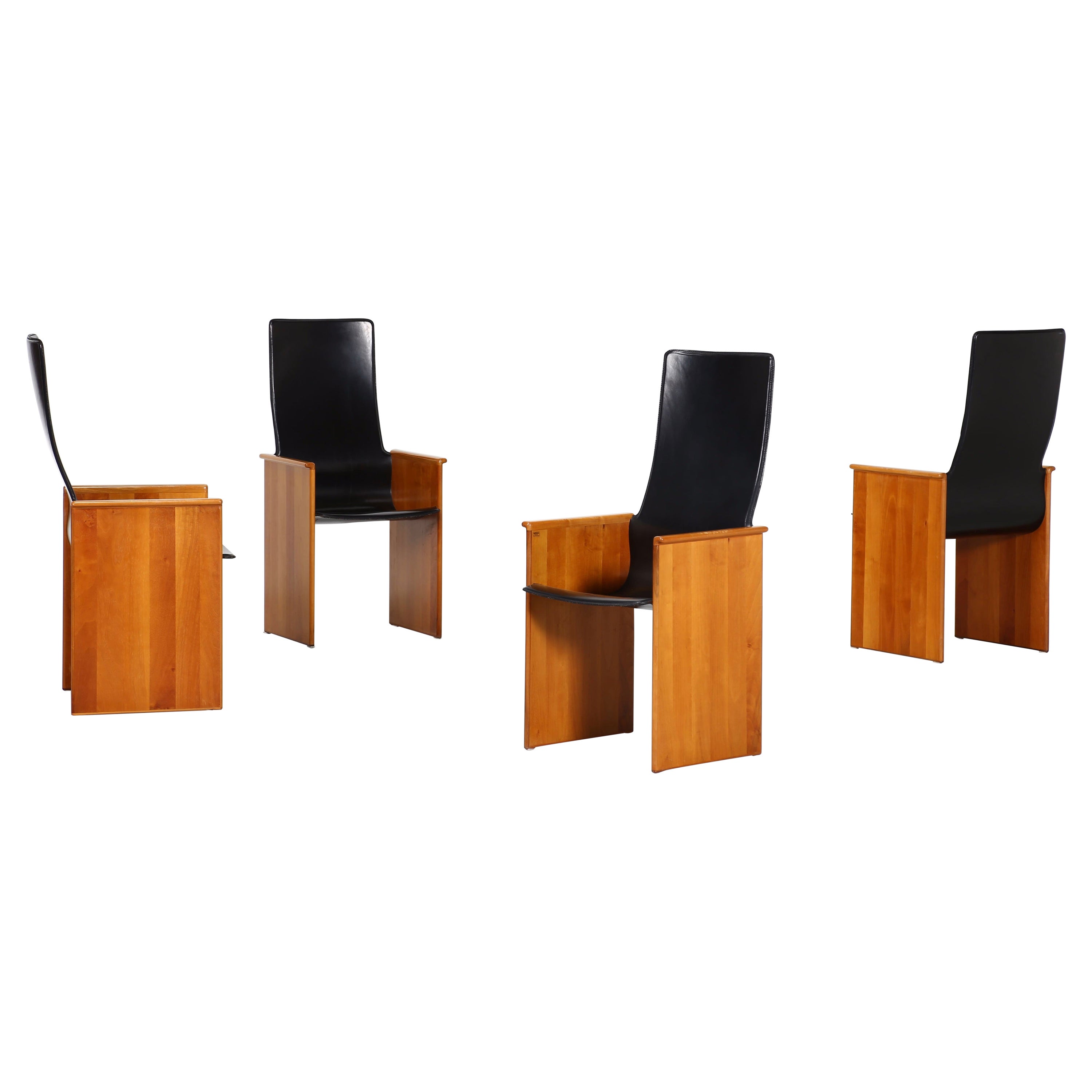 Afra and Tobias Scarpa for Stildomus - Set of four  « Torcello » dining chairs 