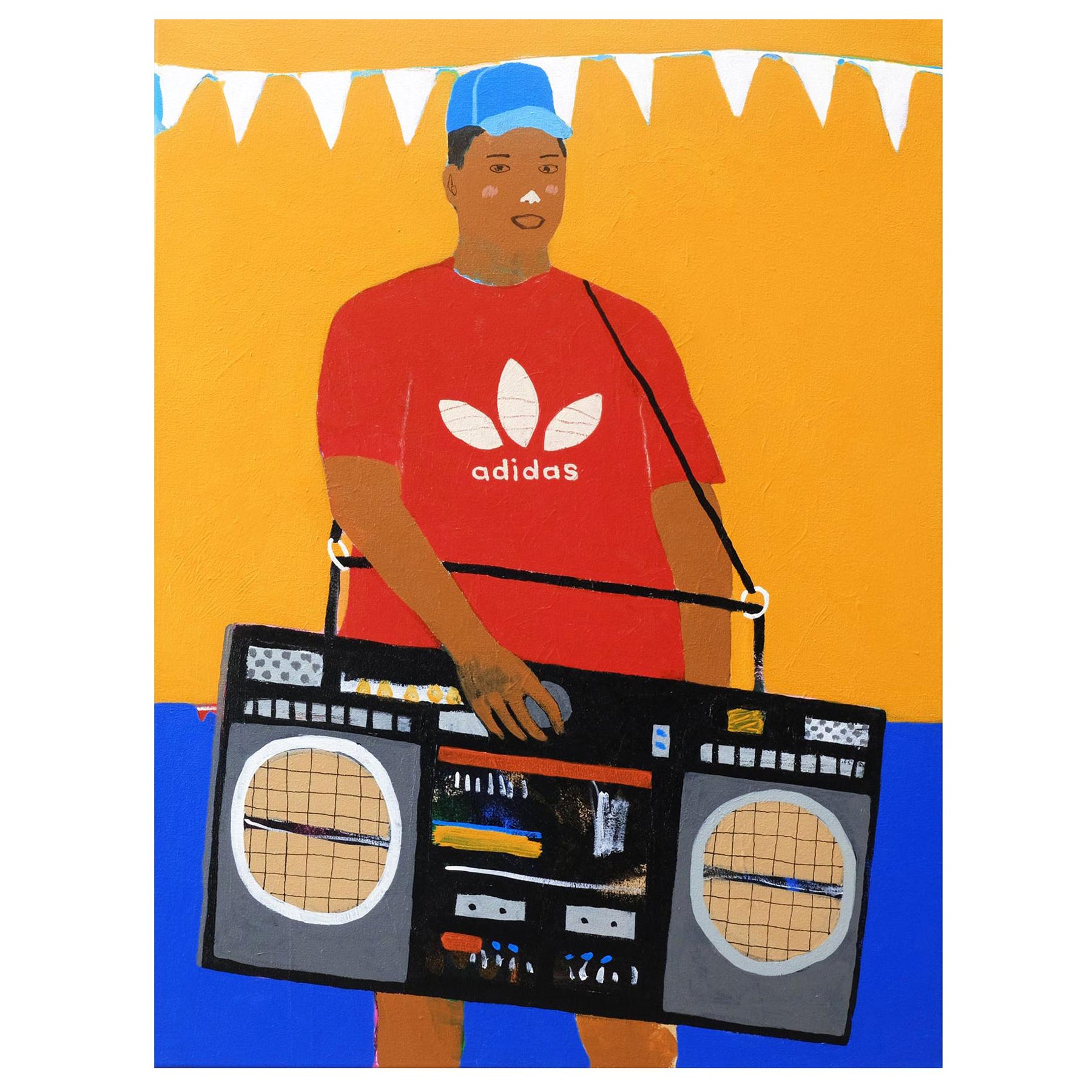 'Party Piece' Portrait Painting by Alan Fears Pop Art Boombox For Sale