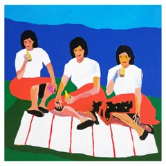 'Wives on a Blanket' Portrait Painting by Alan Fears Pop Art