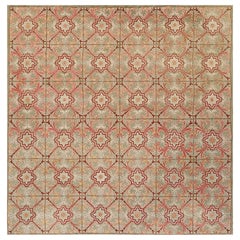 Antique American Hooked Rug  6' 4''x6' 4''