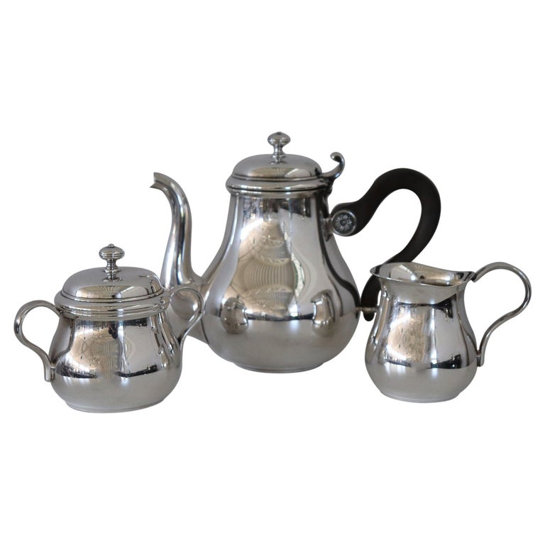 Elegant Silver Time Tea Set by Christofle