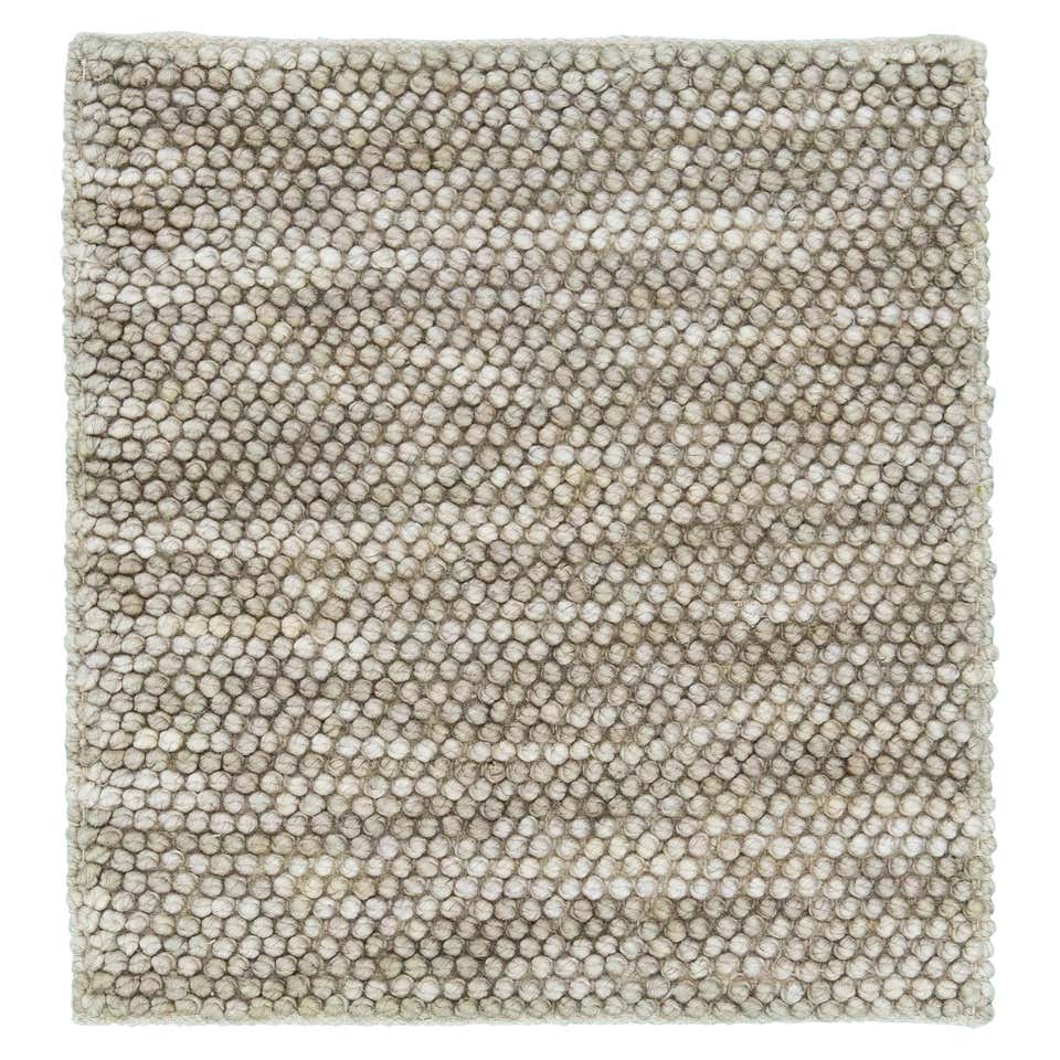 Modern Texture Handmade White/Blue Custom Wool Rug For Sale at 1stDibs