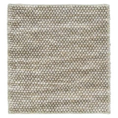 Tapis en laine beige à la texture moderne, fait à la main et personnalisé