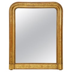 Large Louis Philippe Arch Top Gilt Mirror from France (H 46 3/4 x W 36 7/8)