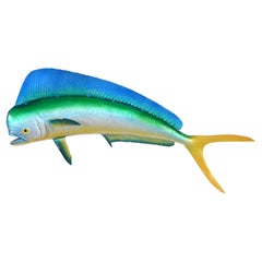 Statue murale peinte à la main de Mahi en forme de poisson de dauphin