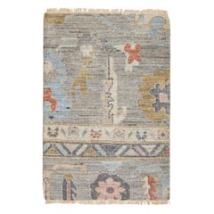 Apadana's Modern Oushak Style Multicolor Handmade Custom Wool Rug