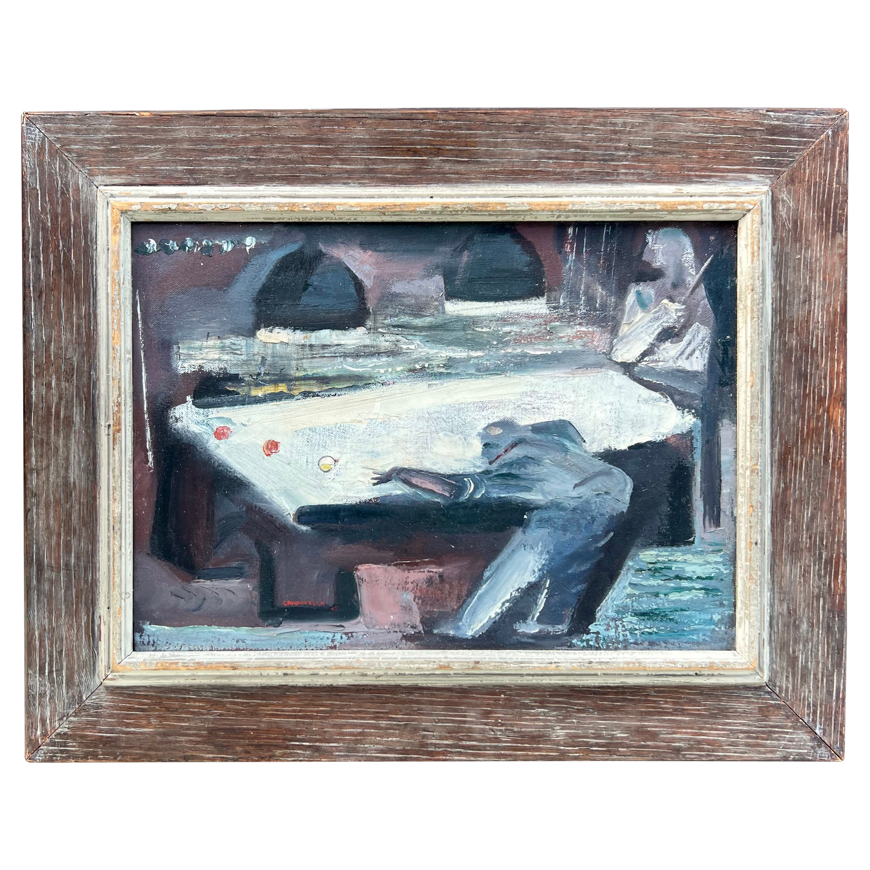 "The Pool Players" by Vincent Richard Campanella For Sale