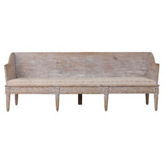 18th c. Swedish Gustavian Period Upholstered Trag Sofa in Original Paint