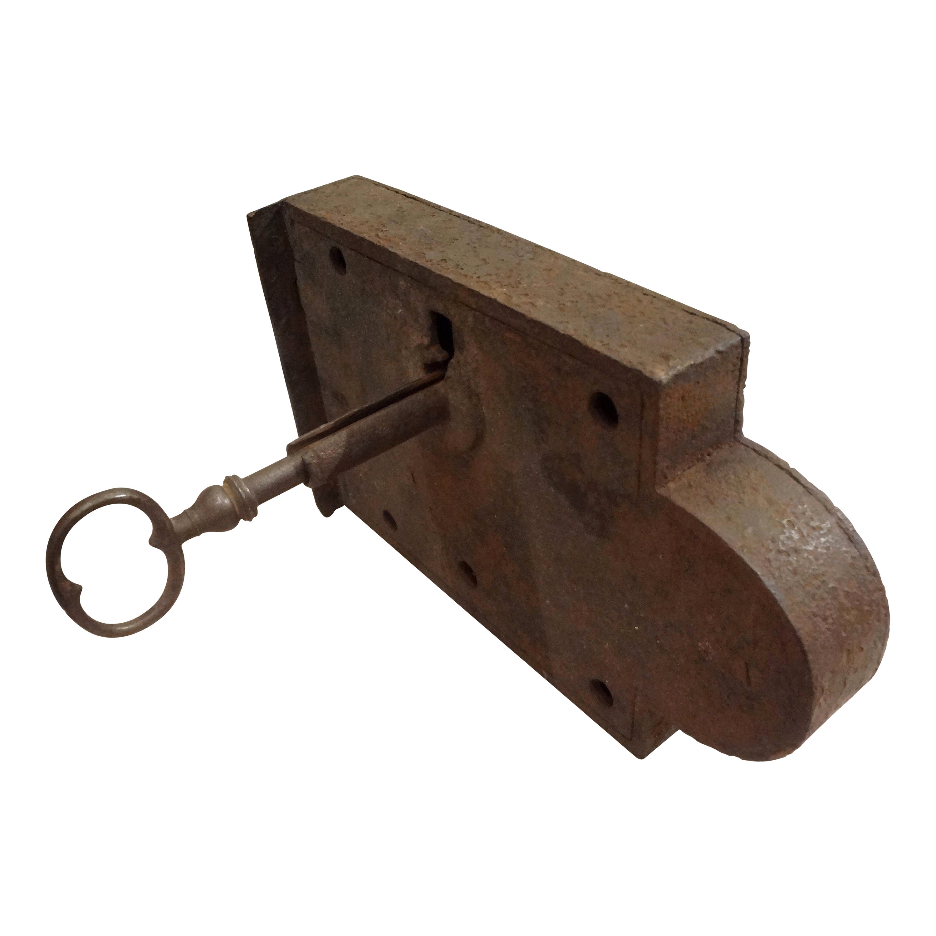 Large 18th Century French Lock and Key