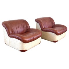 Vintage Italian Leather Club Chairs