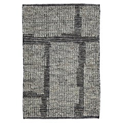 Alfombra de lana gris moderna de estilo marroquí hecha a mano a medida
