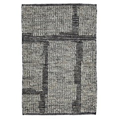 Tapis en laine gris moderne de style marocain fait à la main et personnalisé