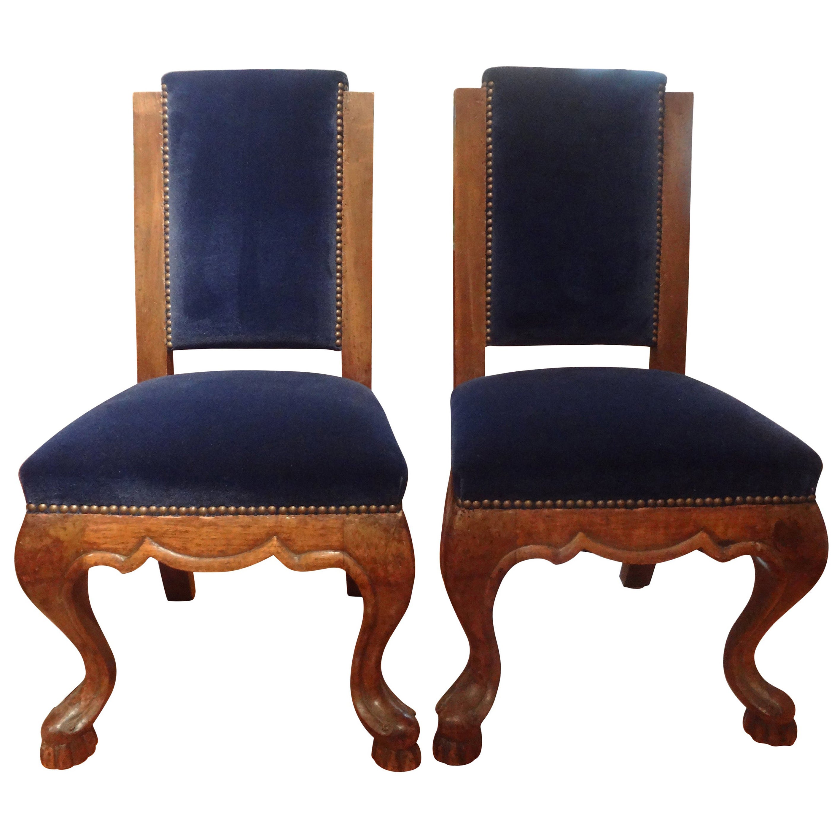 Pair of 19th Century Italian Walnut Children's Chairs For Sale