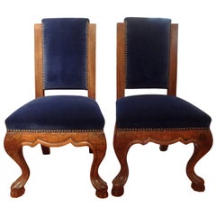 Pair of 19th Century Italian Walnut Children's Chairs