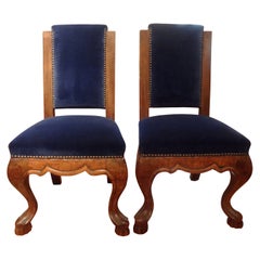 Pair of 19th Century Italian Walnut Children's Chairs