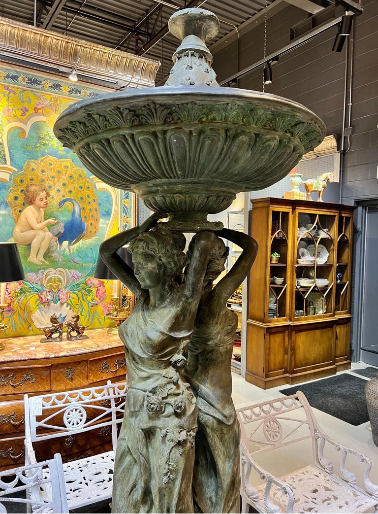 Magnificent Antique Bronze Fountain For Sale at 1stDibs