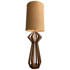 Mid-Century Modern Sculpted Walnut Table Lamp by Modeline