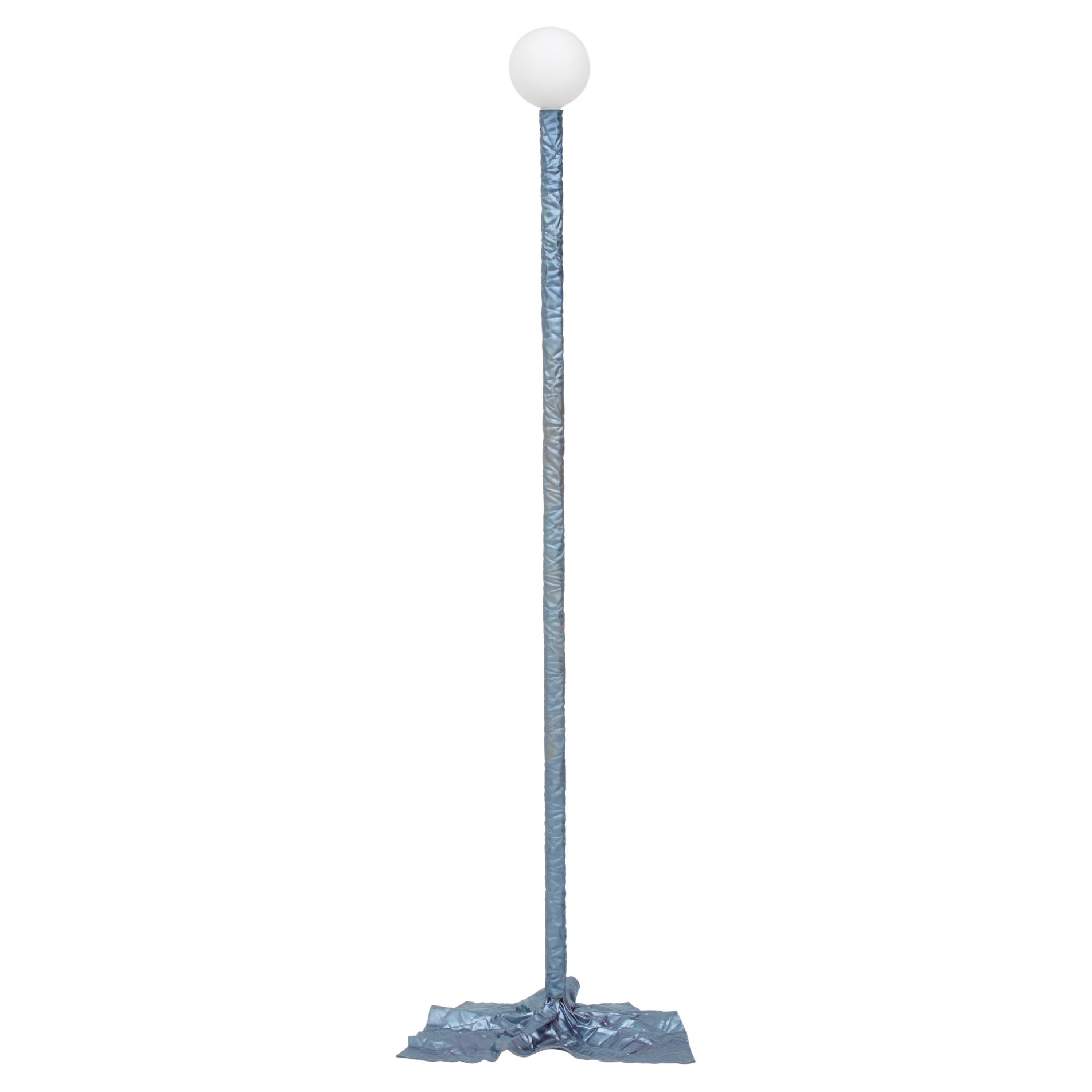 Christopher Prinz "Wrinkled Floor Lamp" in Blue 'Raw' For Sale